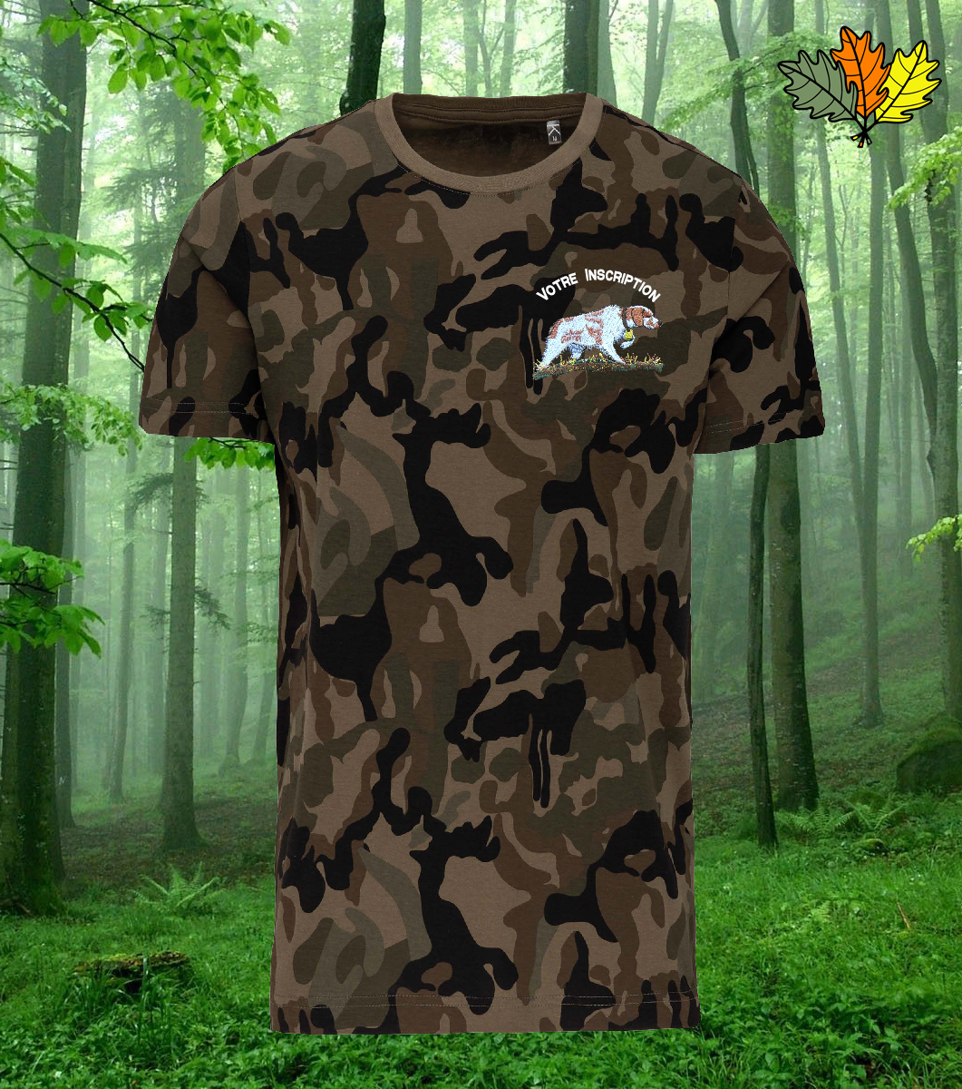 T-Shirt Homme coton brodé camouflage